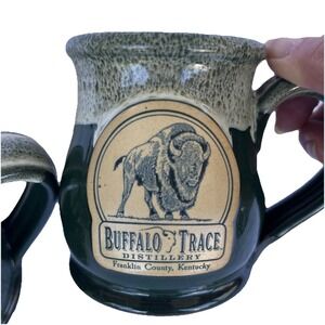 Buffalo Trace Distillery Coffee Mugs Deneen Pottery Handmade USA 2017 set of 2